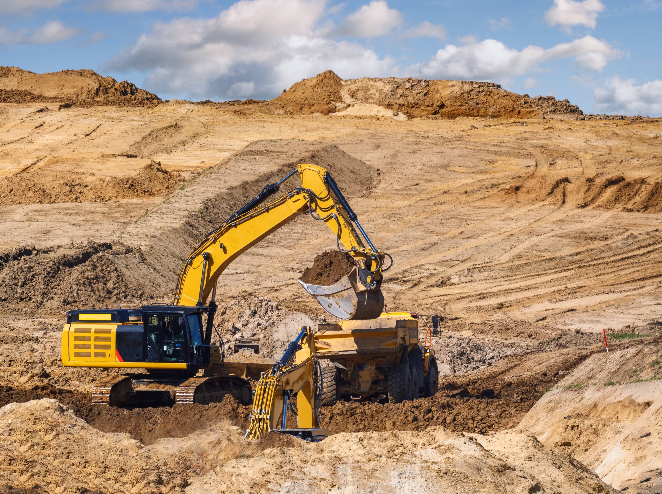 Heavy equipment construction site